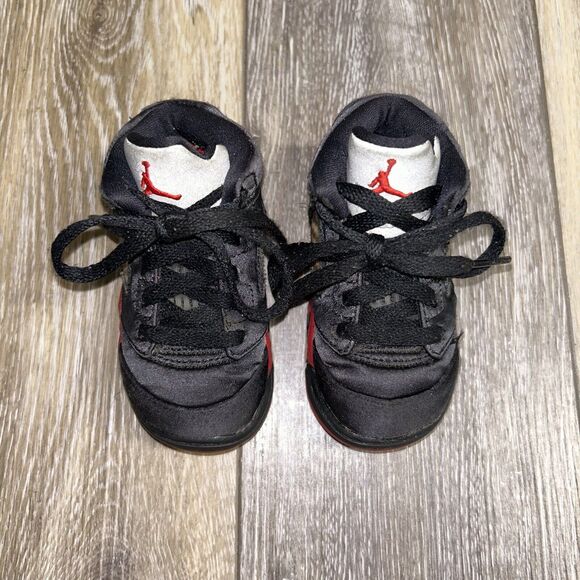 Nike Air Jordan 5 V Retro Bred Black Red 440890-008 Toddler Youth Size 5C Shoes - Picture 4 of 11